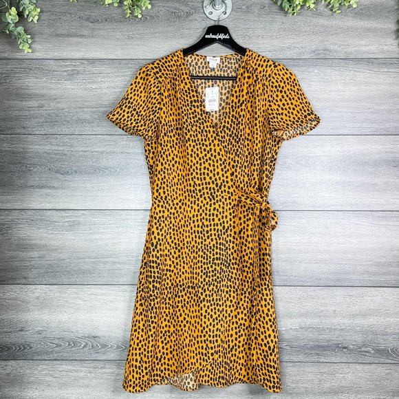 J. Crew Dresses & Skirts - NWT J. Crew Amber Drapey Twill Leopard Wrap Dress